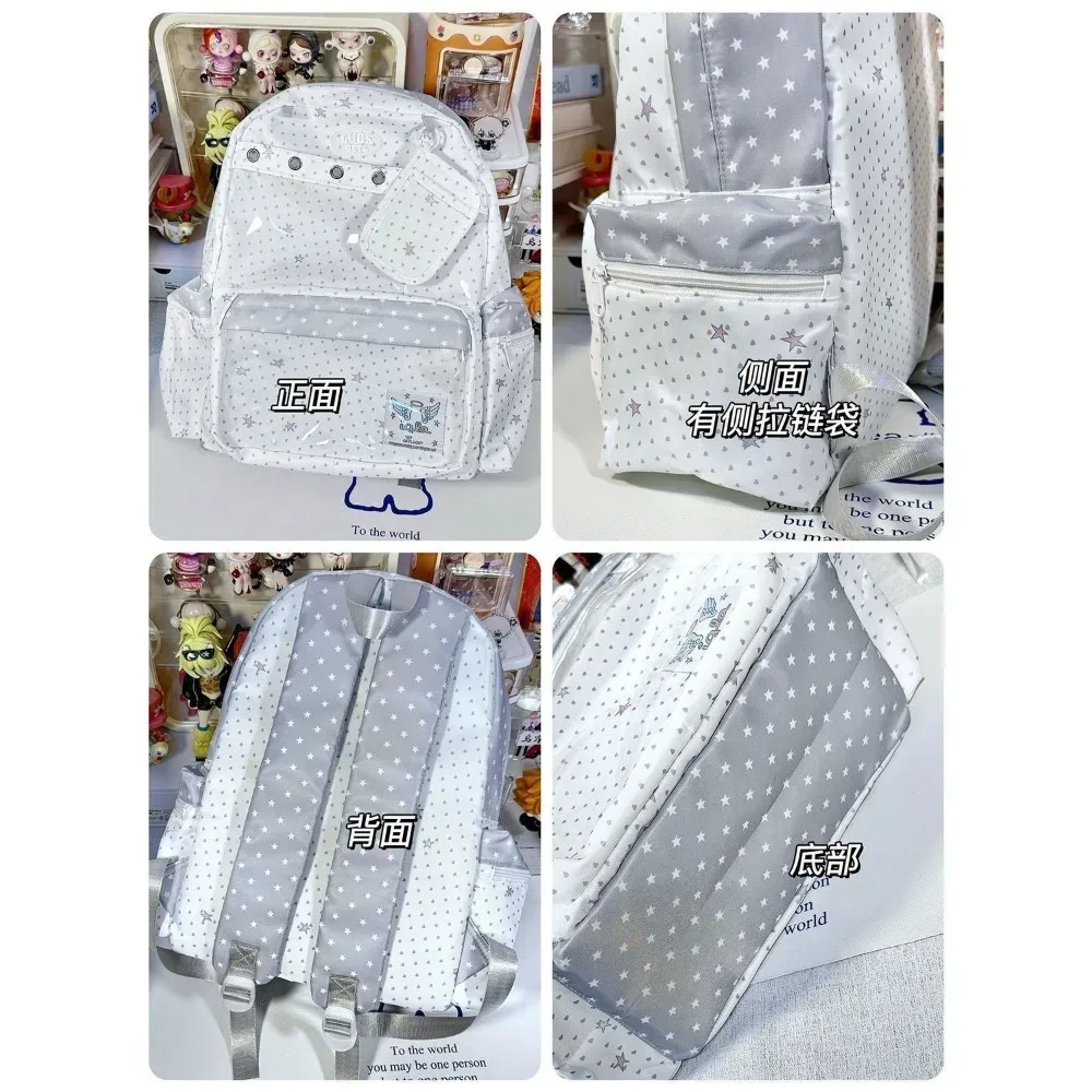 sac à dos polyvalent grande capacité harajuku y2k, motif pois mignon, style ulzzang ita bag, inspiré des expositions de bandes dessinées quotidiennes
