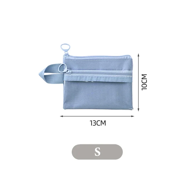 sac de rangement transparent simple, portable de voyage, étanche, double couche, pochette de toilette à fermeture éclair, câble de données, carte de bijoux, maquillage