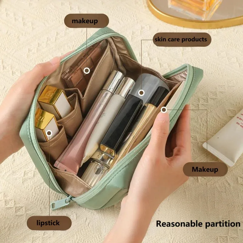 sac de maquillage étanche pour femmes, sac à cosmétiques portable de grande capacité, pochette de voyage, sac de rangement, petit sac de toilette, pochette à cosmétiques