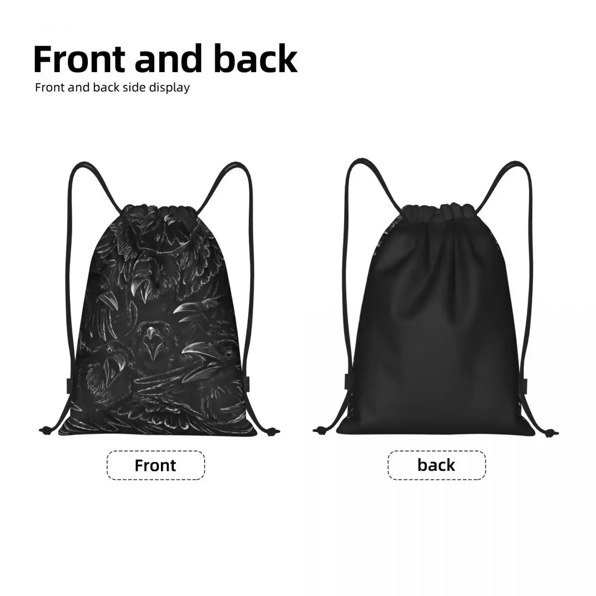 Sac à dos de sport personnalisé Raven Rage Proximité Wstring pour hommes et femmes, sacoche d'entraînement corbeau effrayant gothique, sorcière d'Halloween