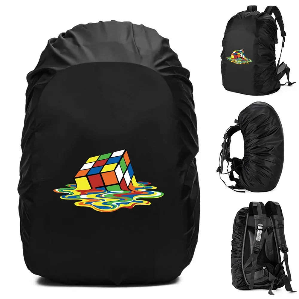 housse de pluie imperméable pour sac à dos, accessoires de voyage, motif 3d imprimé, portable pour l'extérieur, 20l-70l, pour randonnée et escalade