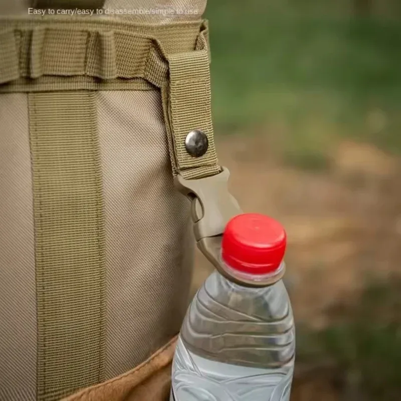 support de bouteille d'eau en sangle avec mousqueton d'escalade, crochets de suspension pour sac à dos, clip multifonctionnel en nylon pour bouteille d'eau