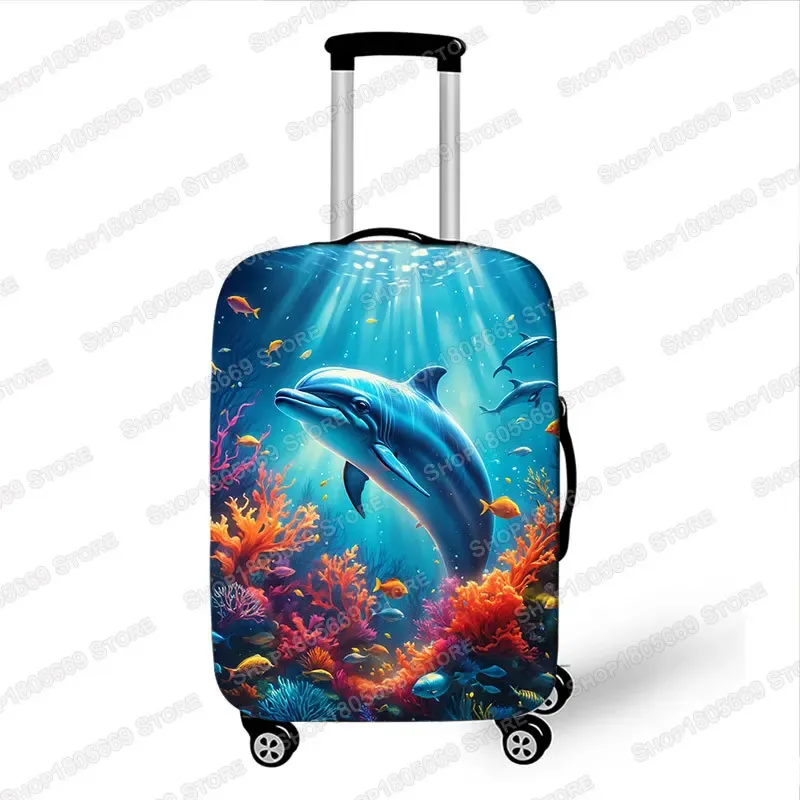 housse de protection pour bagages, motif dauphin/tortue/poulpe/étoile de mer, animaux océan, accessoires de voyage, 18-32 pouces