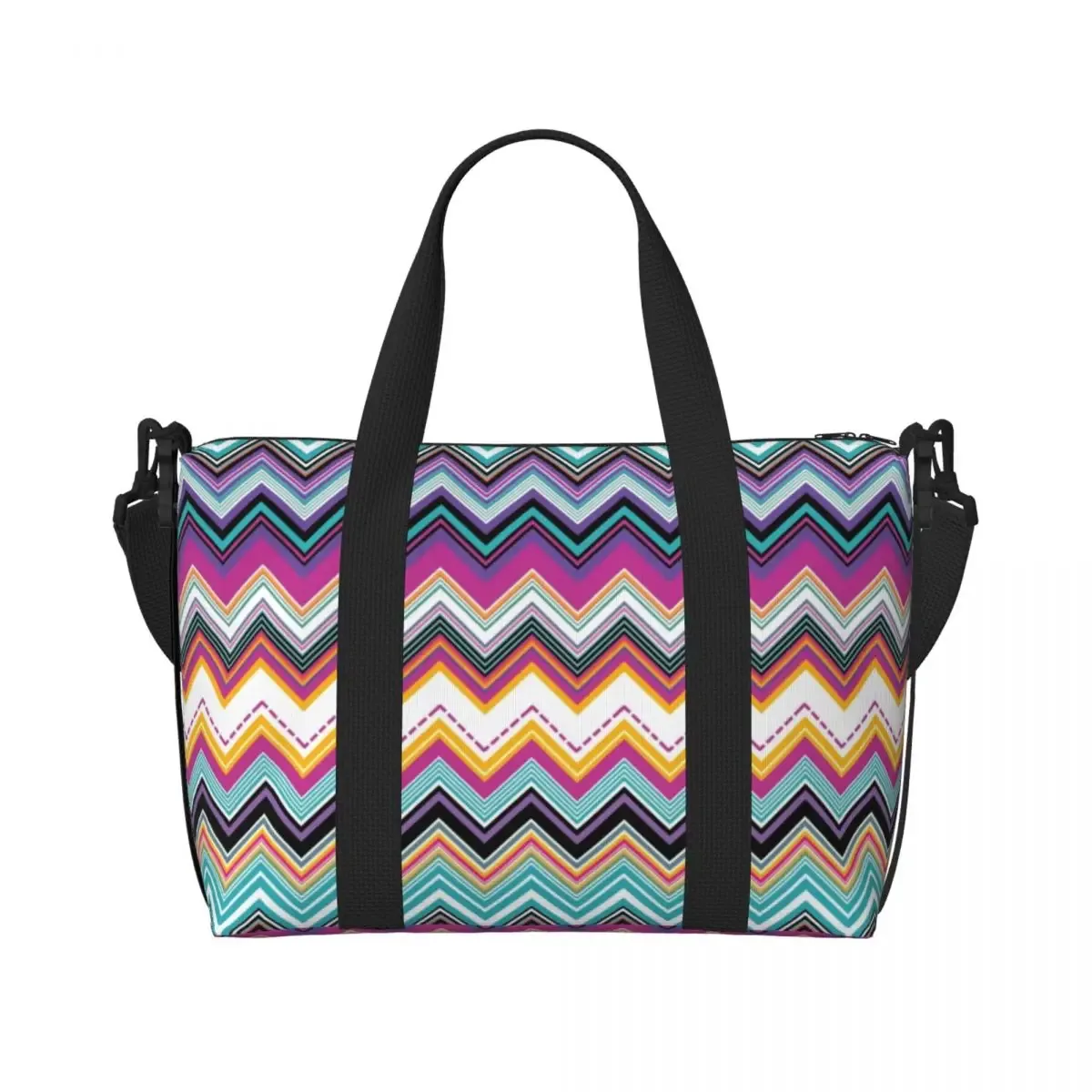 sac fourre-tout boho personnalisé pour femme, sac de plage moderne chic, extra large, sac de sport à main, géométrique, multicolore, sacs de voyage, sacs à provisions