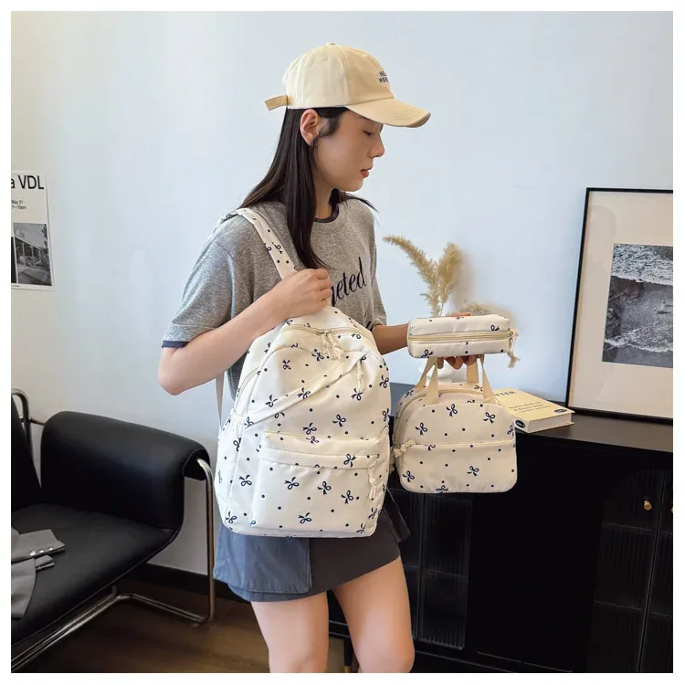 ensemble de 3 sacs à dos floraux pour la rentrée scolaire, légers, décontractés, pour voyages, école, étudiants, filles, femmes, imprimé papillon