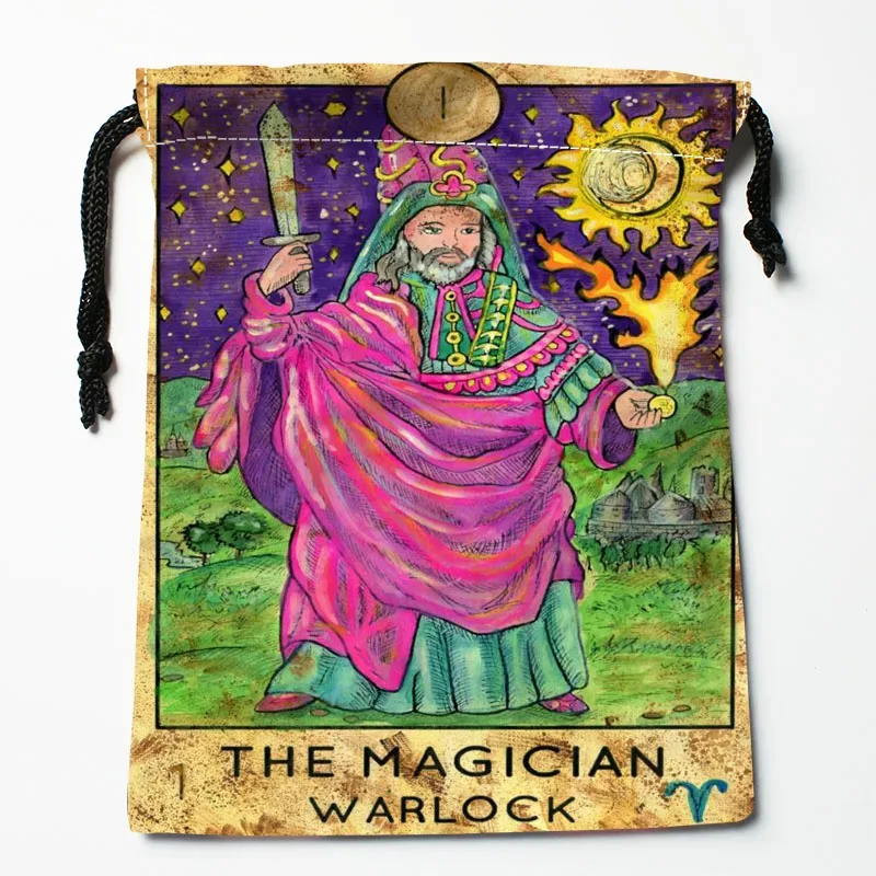 sacs à cordon personnalisés tarot, sacs cadeaux imprimés 18*22cm, pochette de voyage, sac de rangement pour vêtements, sac à main, trousse de maquillage