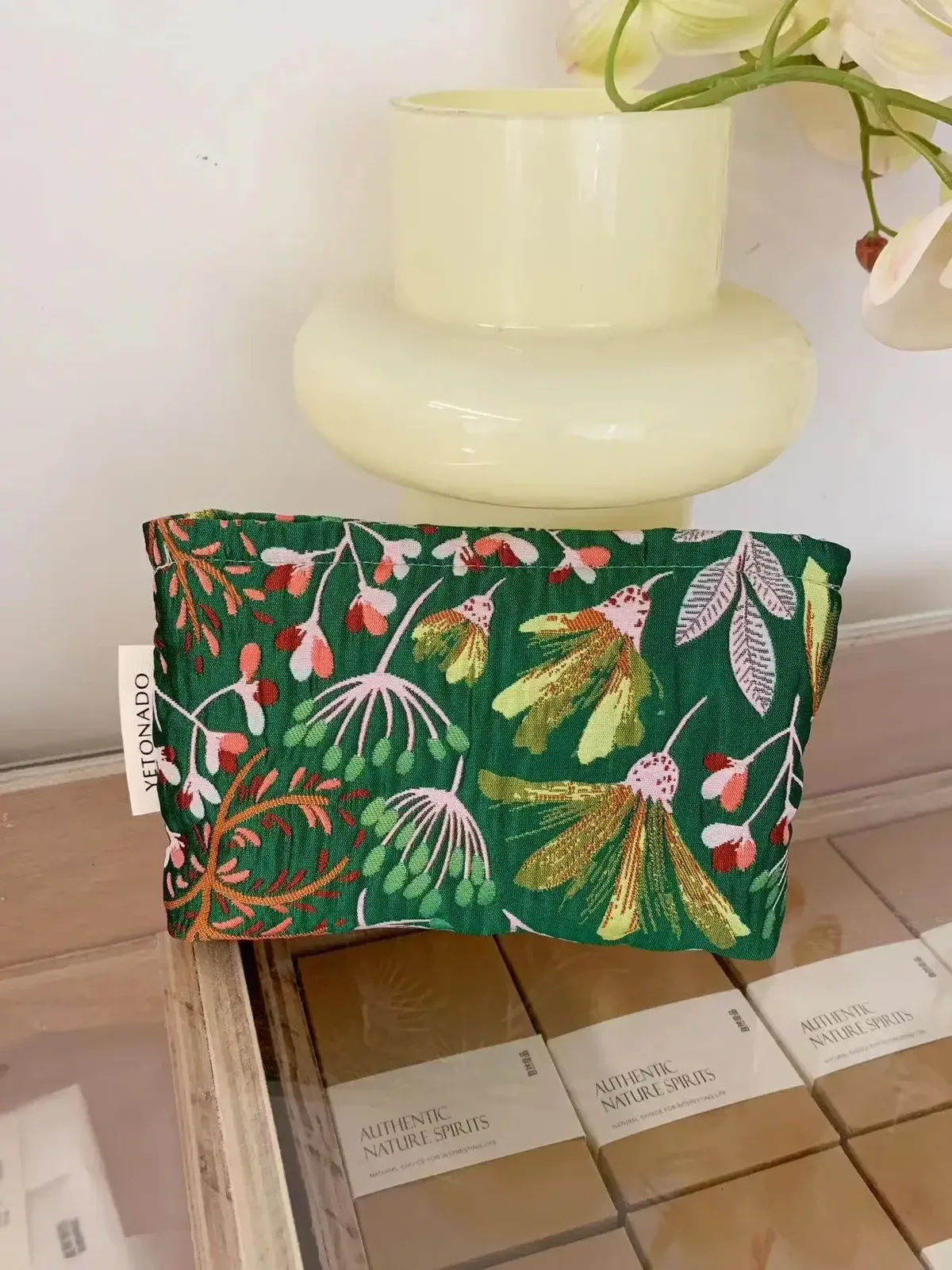 ins style vintage fleurs sac cosmétique portable main sac cosmétique voyage trousse de toilette sac de rangement outils de maquillage pochette de rangement