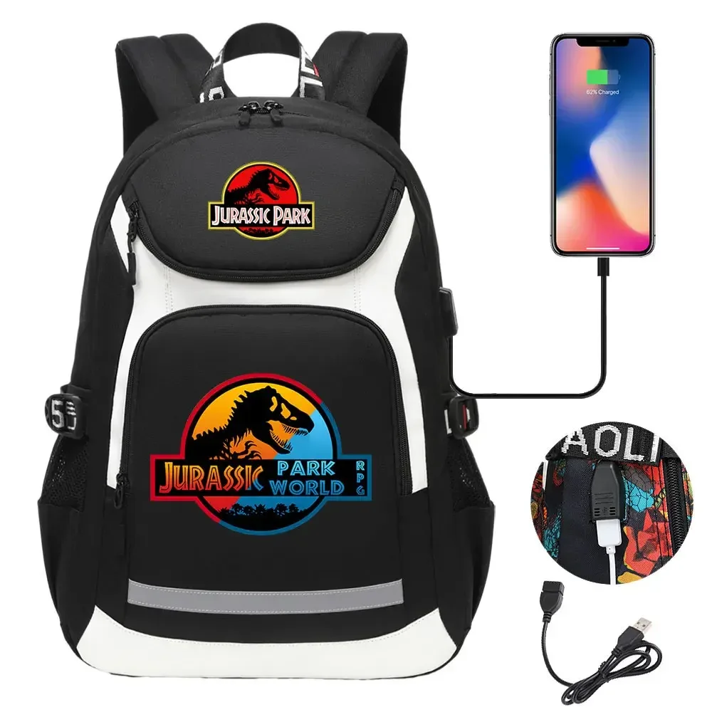 208.assic world park dinosaur school plebags, sacs à dos de voyage pour ordinateur portable, usb, adolescents, femmes, hommes, bol, garçons, enfants