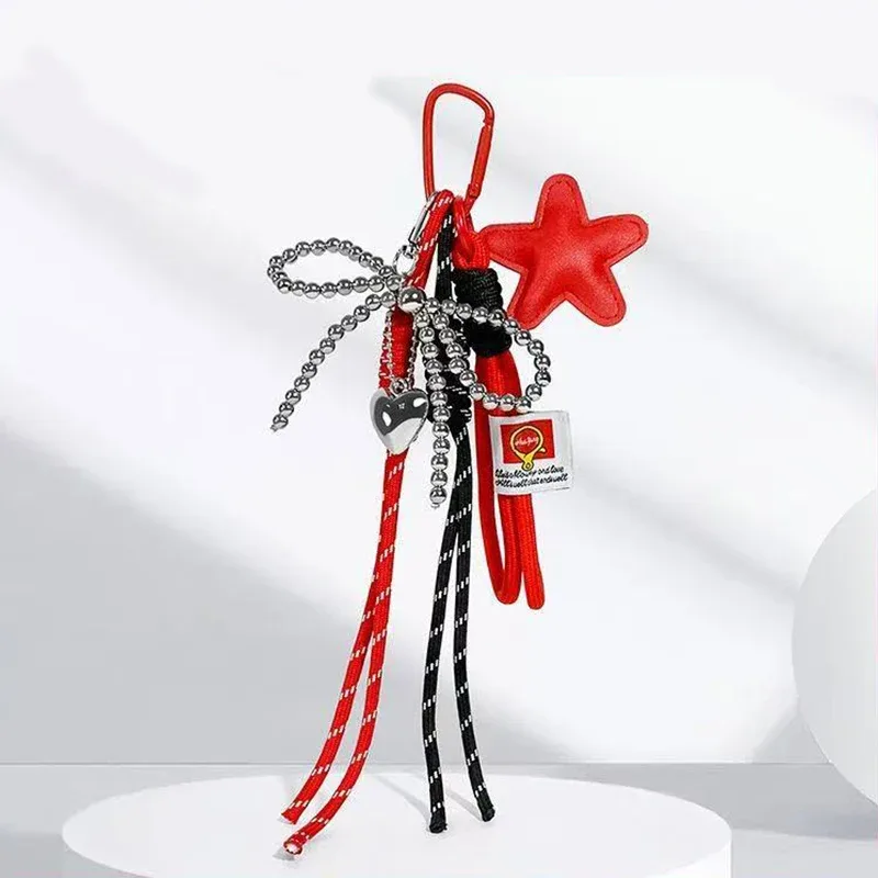 porte-clés étoile à nœud papillon, breloque suspendue pour sac tendance, pendentif polyvalent, sac à dos exquis, accessoires de décoration, cadeaux