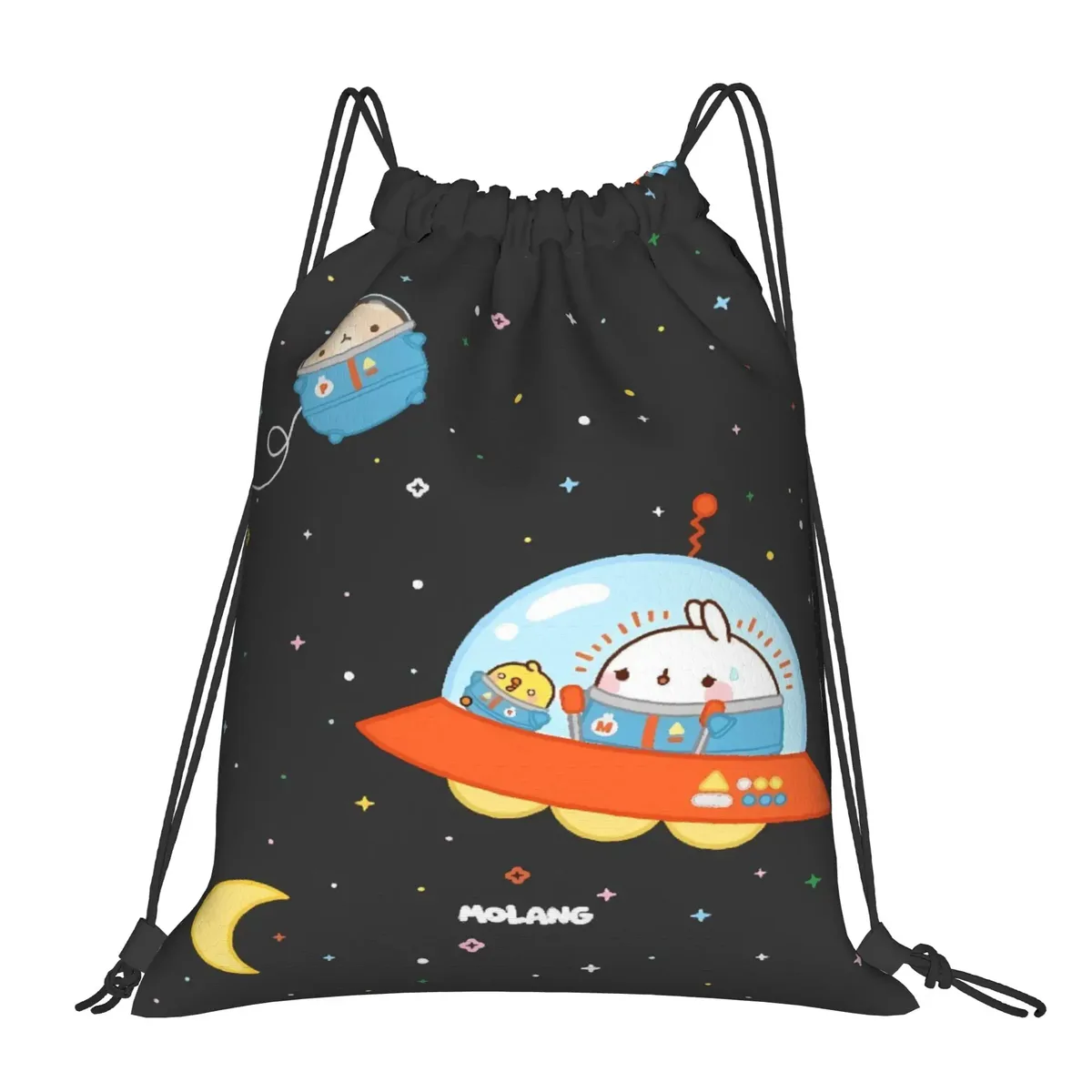 sac à cordon de serrage molang cartoon, sac à dos vintage résistant à l'eau, sac de sport pour femmes