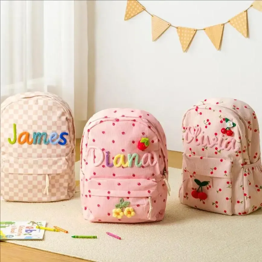 Sac à dos mignon personnalisé pour enfants, Design Unique, décoration multicolore, sac d'escalade de voyage, cadeaux, nom personnalisé pour enfant, 2025
