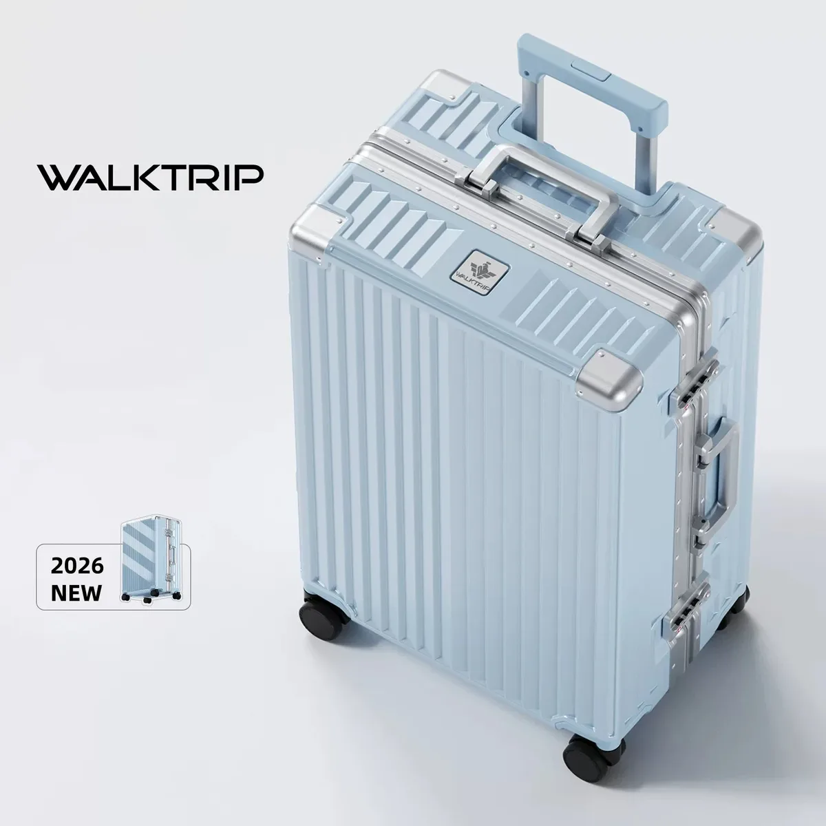nouvelle valise de luxe 2026 en pc rigide avec cadre en aluminium, serrure tsa, bagage à roulettes pour femme, tailles 20/24/26/28 pouces