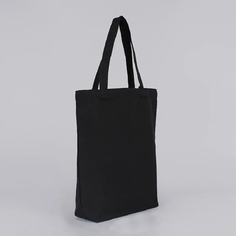 sac à main en toile noire pour étudiant, sac en coton initié unique, grand sac à provisions, poche de ceinture, sac cosmétique, cadeau
