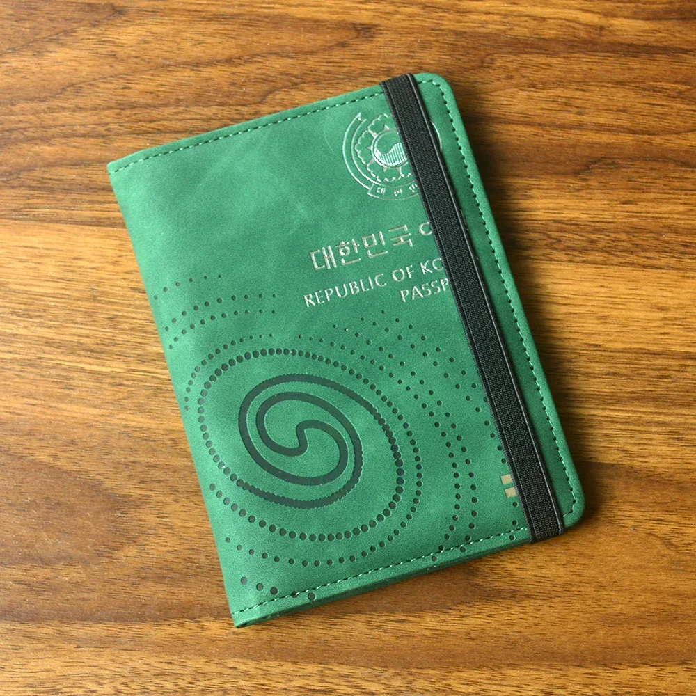 couverture de passeport coréenne personnalisée, étui de protection avec monogrammé pour porte-passeport coréen