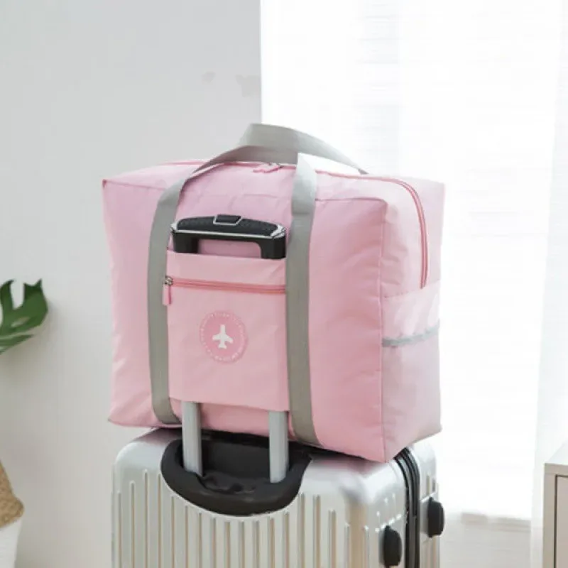 sac de voyage pliable de couleur unie, grande capacité, en tissu oxford imperméable, pour le sport et les voyages