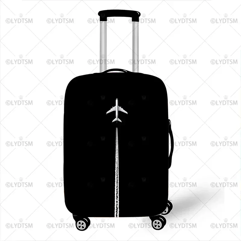 juste de bagage imprimée carte et avion, housses de valise anti-poussière, étui à roulettes élastique optique, accessoires de voyage