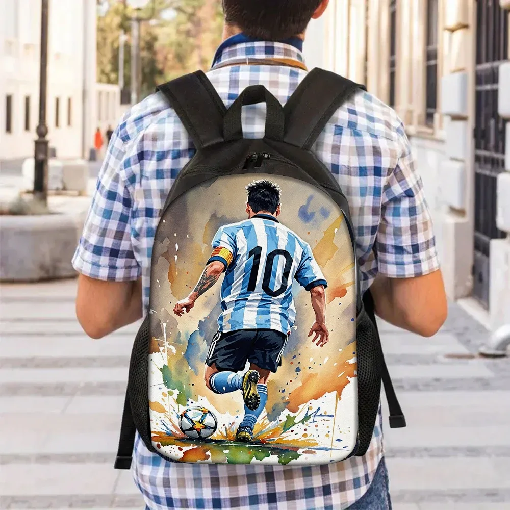 sac à dos imprimé flamme de football, léger, grande capacité, pour l'école, le voyage, avec sac à bandoulière, sac à crayons, cadeau, 3 pièces
