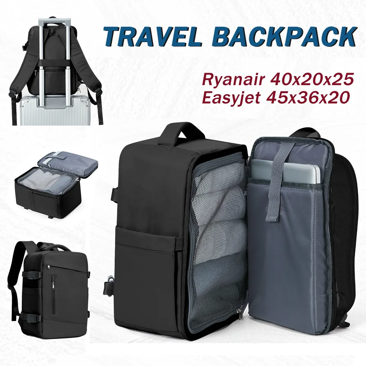 Sac à dos pour hommes multifonctionnel cahier sac à dos emballage cubes femmes sac à dos Ryanair 40x20x25 bagage à main loisirs ordinateur portable Pack