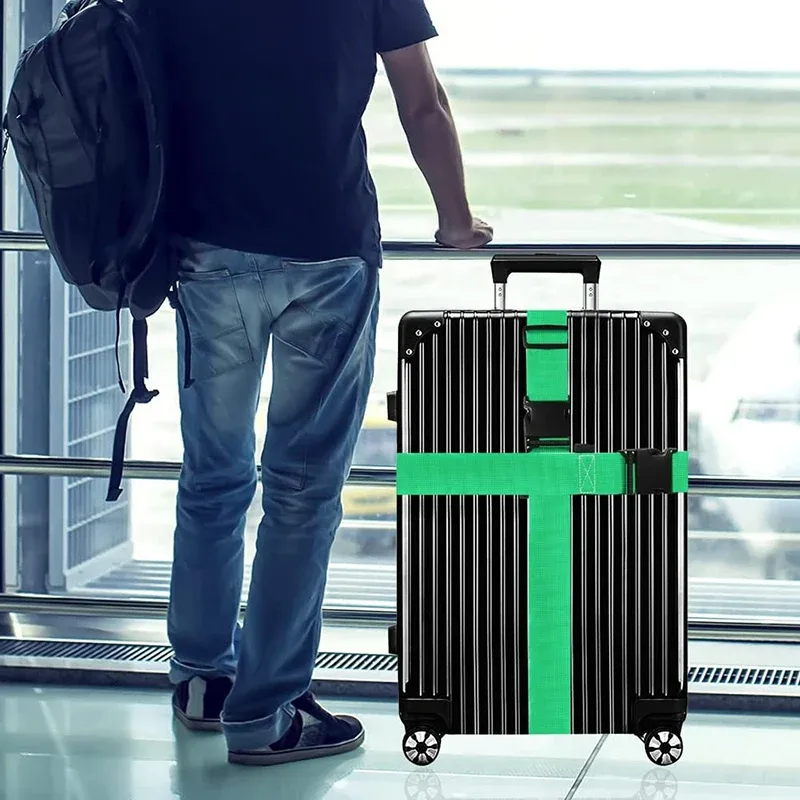 sangles de bagages durables antivol, 2 pièces, ceintures de valise de voyage aux couleurs vives, sangles de bagages réglables, accessoire de bagages de voyage