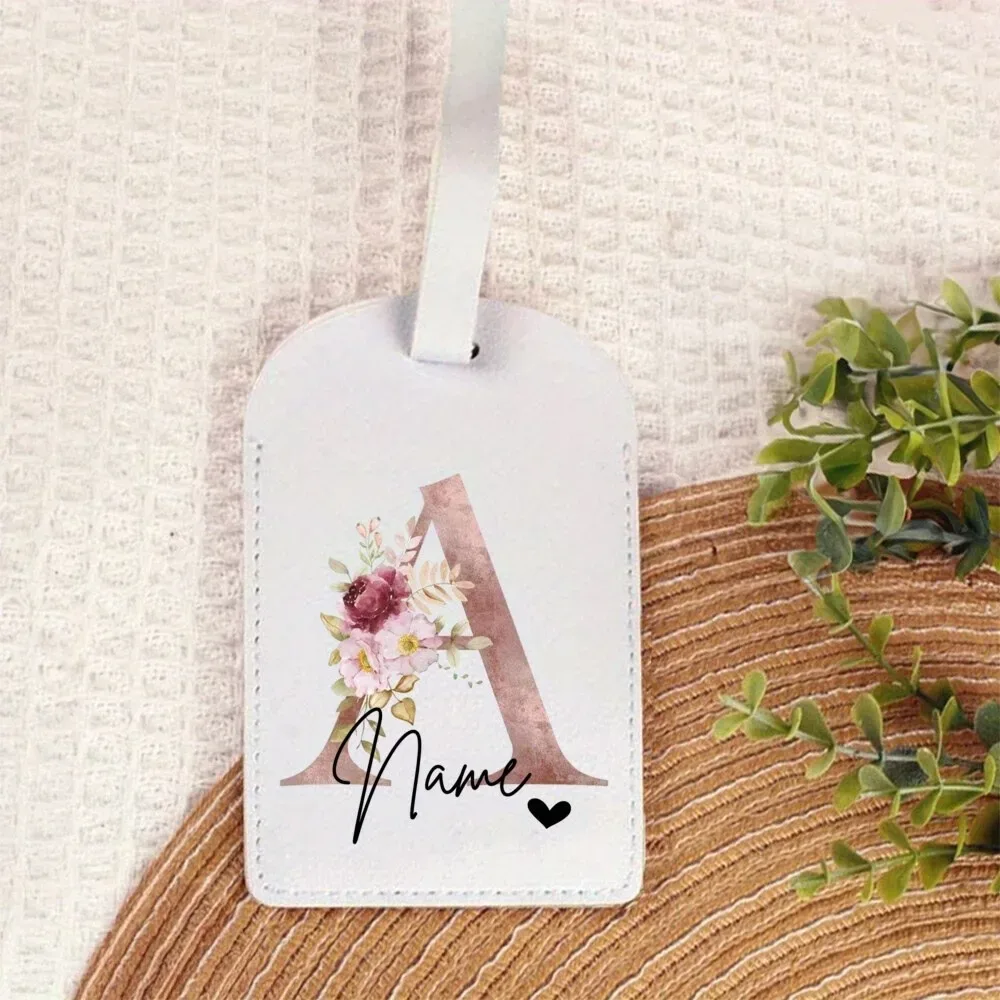 étiquette de bagage personnalisée avec nom |   accessoires de voyage portables personnalisés en pu, avec monogramme imprimé tendance, idéaux pour les fêtes