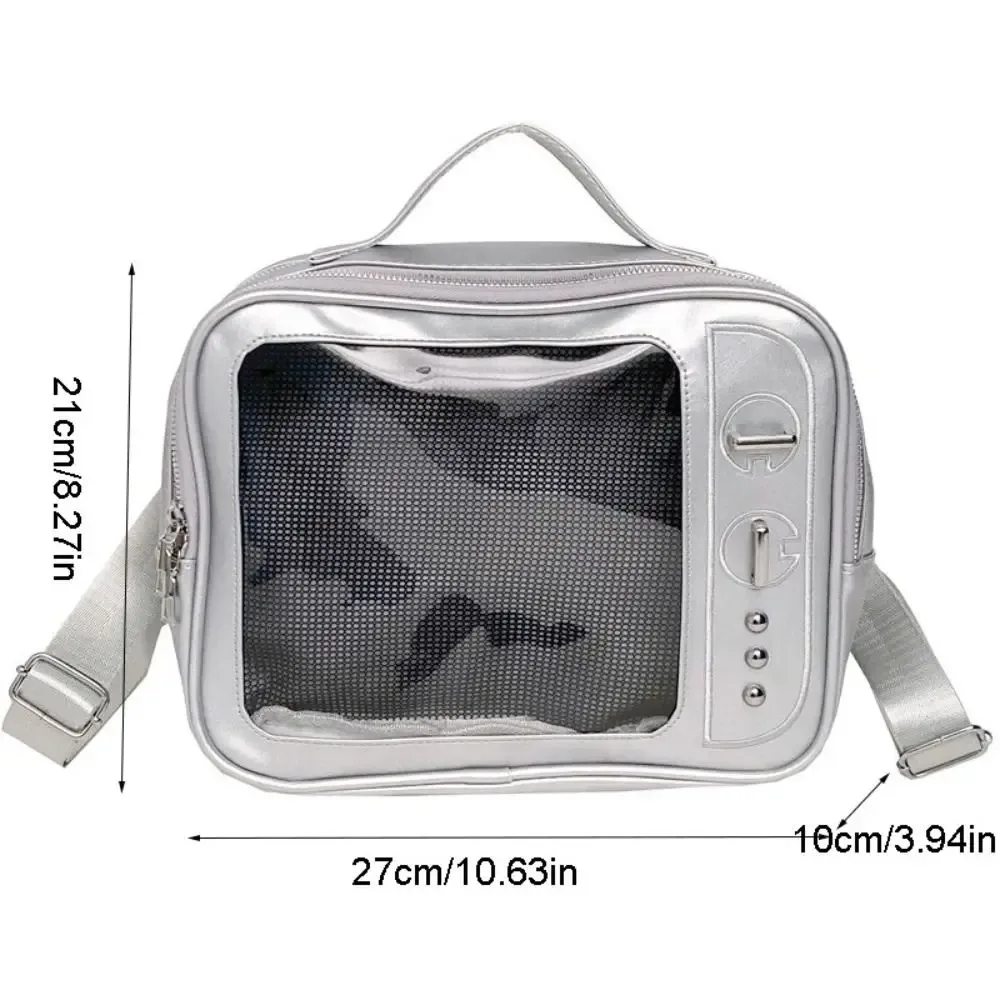 sac à dos pu tv model grande capacité ulzzang avec compartiment transparent, sac ita, compartiment de présentation portable, sac à bandoulière pour collection