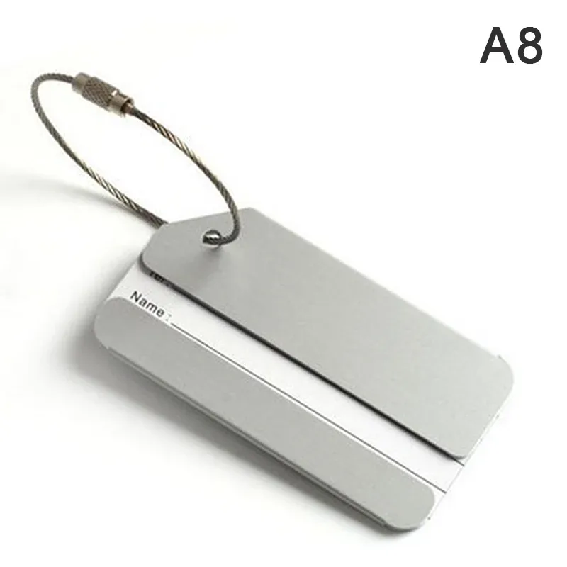 étiquettes de bagage de voyage en alliage, porte-étiquette d'adresse de valise, étiquettes de nom de bagage en métal, accessoires d'infraction, 1pc