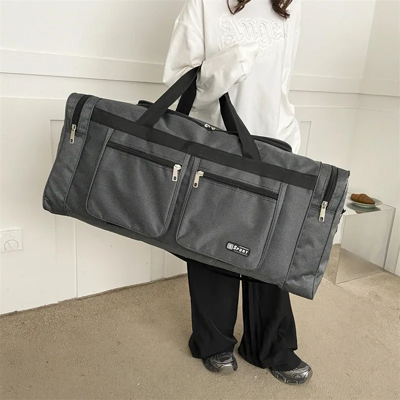 sac polochon de voyage en nylon pour femmes et hommes, sac à bagages à main, fourre-tout de grande capacité pour week-end, sac de sport, pochettes de nuit