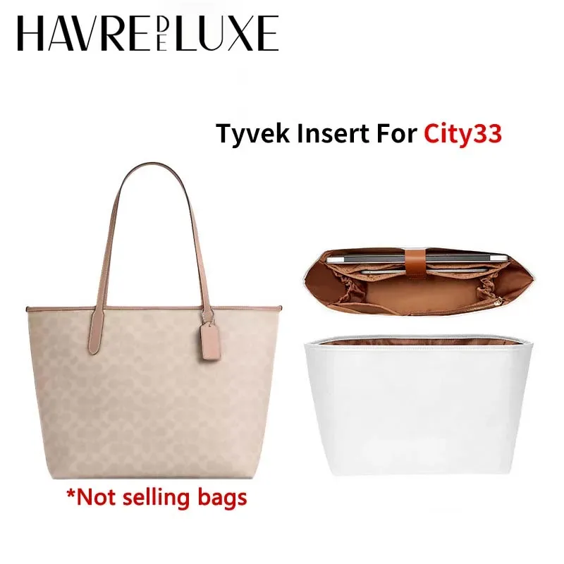 Organisateur de sac à main pour sac fourre-tout Coach City33, organiseur de sac fourre-tout léger en papier Dupont avec séparateurs de rangement et porte-clés