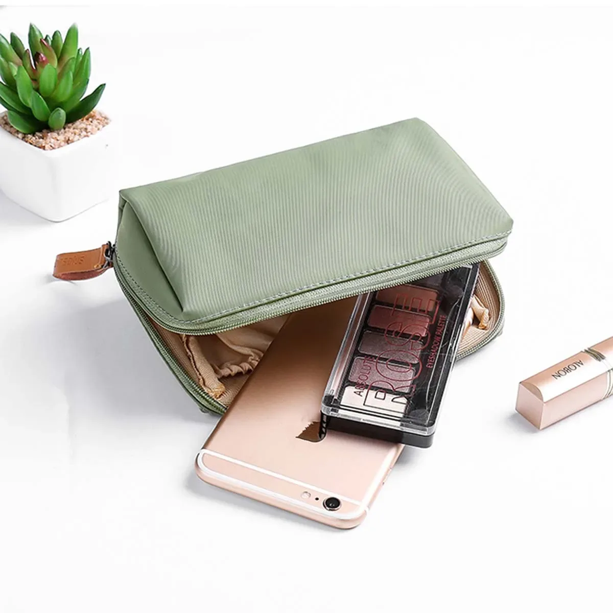 Trousse de maquillage de toilette, trousse à cosmétiques Simple de couleur unie pour femmes, pochette de toilette, trousse à main de maquillage étanche, étui à livraison directe chaude