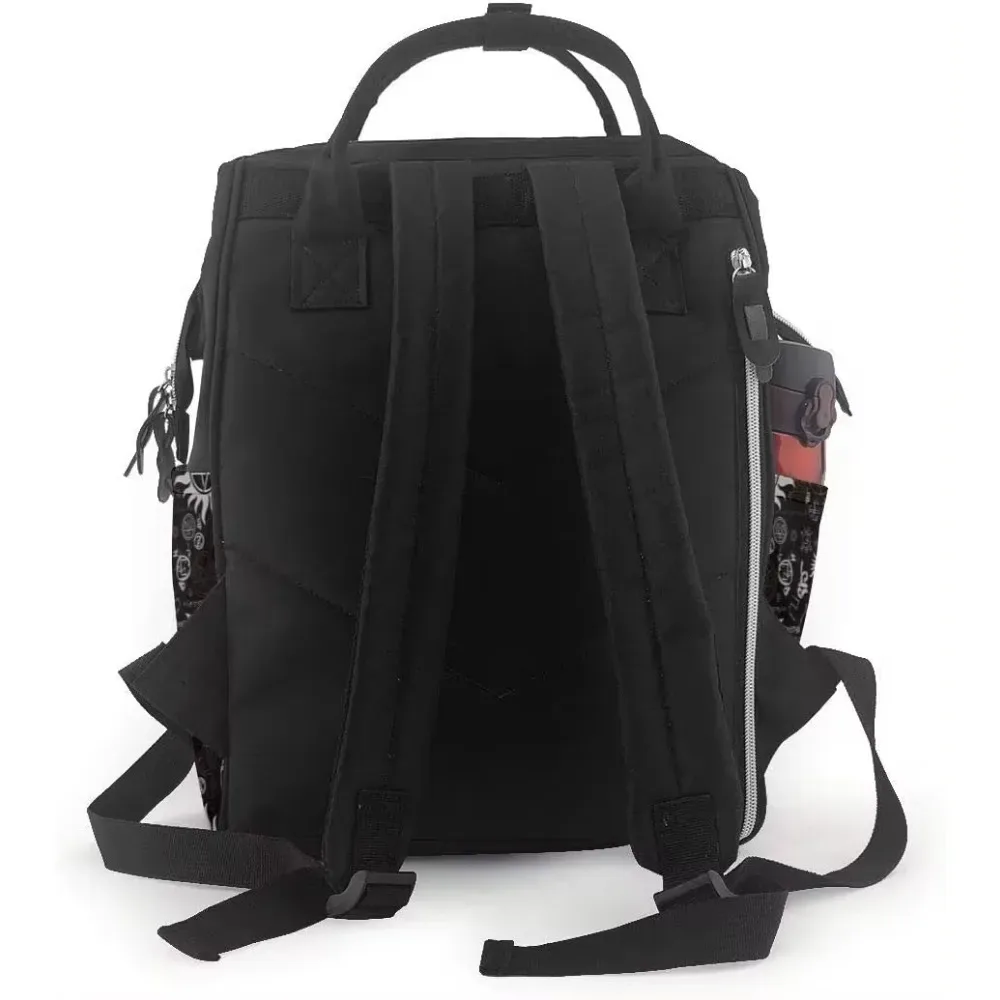 sac à dos de voyage imperméable pour couches de bébé, sacs à dos multifonctions de grande capacité, sourire naturel, attention, noir, ol