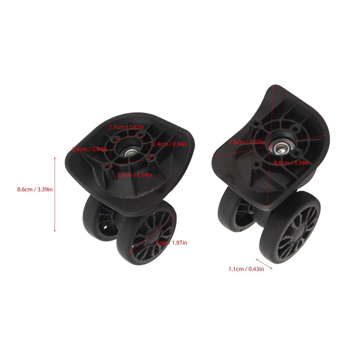 roulette de valise 2 pièces roue de bagage de remplacement pour réparer roulette de valise facile à installer pour réparer