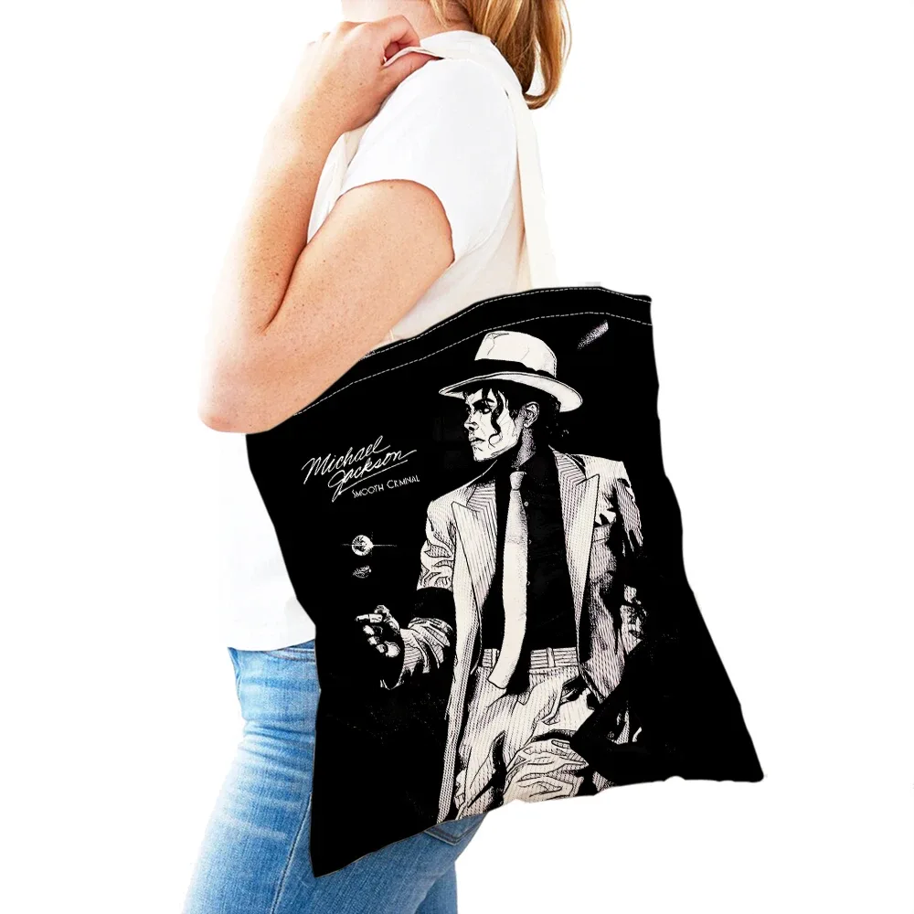 sacs à main michael jackson lady, double impression, super star, sac fourre-tout pour femme, léger, album, sac à main pour fille