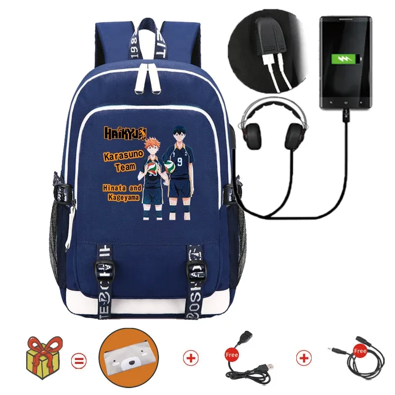 sac à dos anime volleyball junior pour adultes, cartable manga, sac pour ordinateur portable étanche, grande capacité pour voyager, 03 bookbags