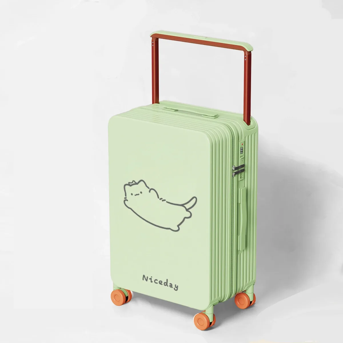 nouvelle valise large centrée 2026 pour femme avec roues silencieuses pivotantes, bagage de voyage mignon pour étudiants, bagage à main 24/26 pouces
