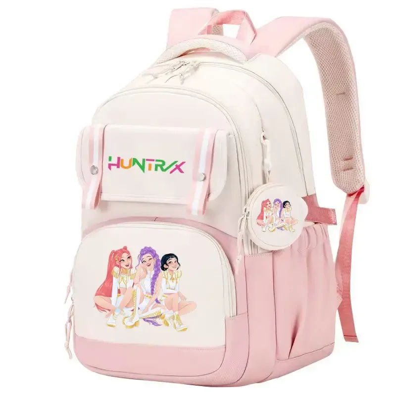 mochila kpop demon hunters – sac à dos imprimé léger, cartable pour fille, sac de voyage décontracté pour les déplacements