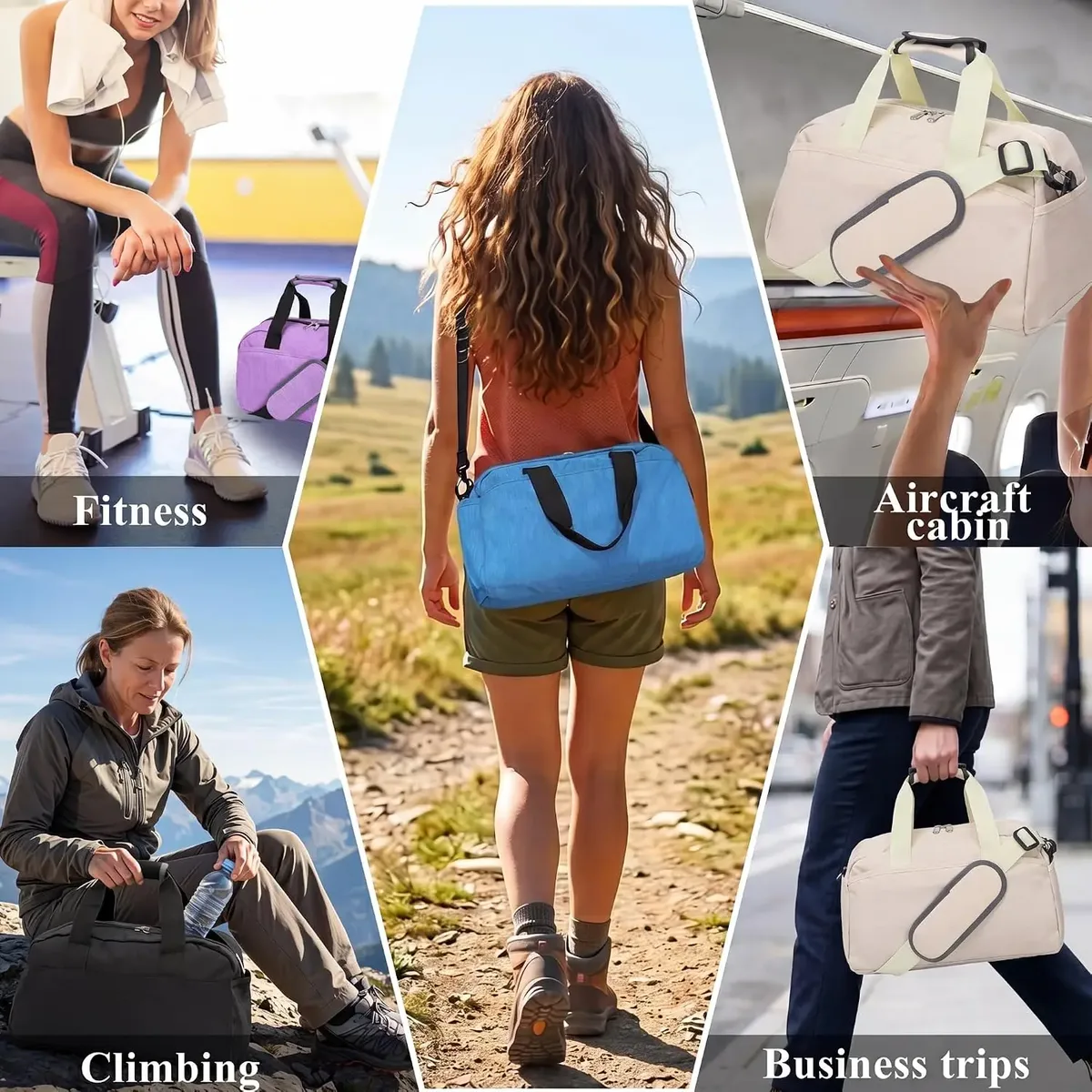 petit sac de sport pour femmes et hommes, sac de voyage léger, sac de cabine, mini sac de sport, sac de voyage pour le sport et les séjours de courte durée
