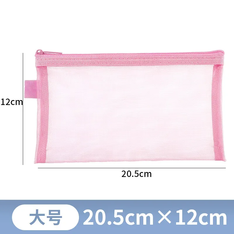 sacs à cosmétiques de voyage en maille transparente simple, sac de rangement cosmétique, étui à crayons à fermeture éclair transparente, poudres de maquillage en nylon, portable, nouveau