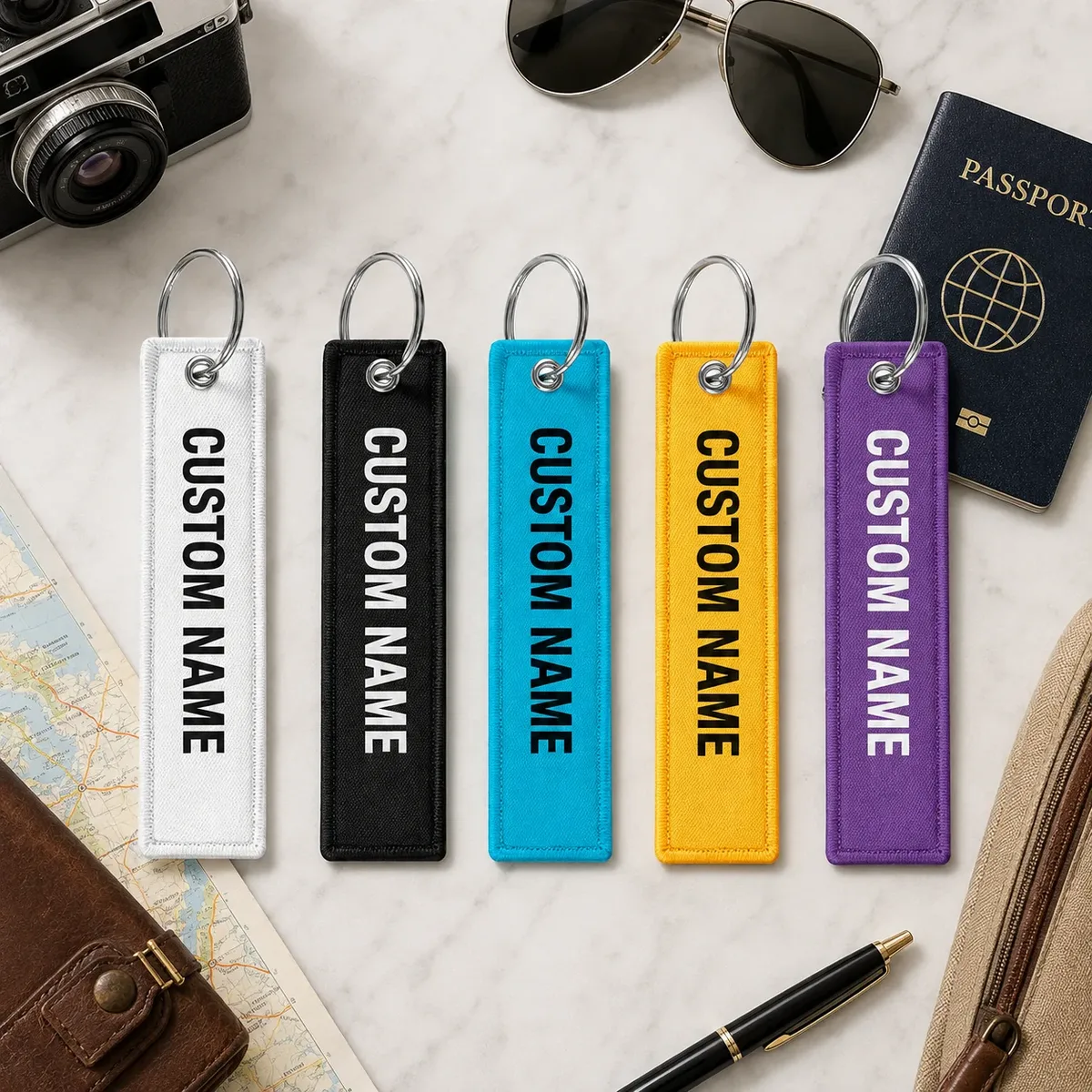 1 étiquette de bagage personnalisée avec logo et nom, idéale pour valise, sac à dos, sac, téléphone, voiture