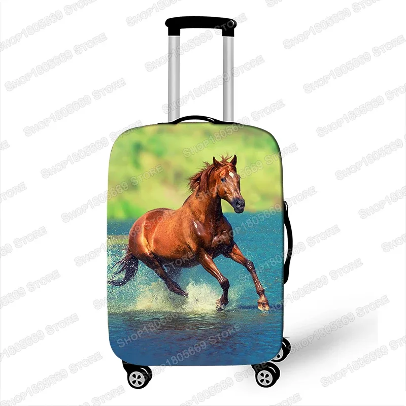 juste de bagage imprimée animal et cheval, housses de valise à roulettes élastiques, anti-poussière, accessoires de voyage mignons