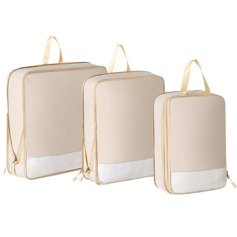 cubes de compression pour bagages, lot de 3, imperméables, organiseurs de valises de voyage, cubes de rangement pour vêtements de voyage pour femmes, organiseur de bagages