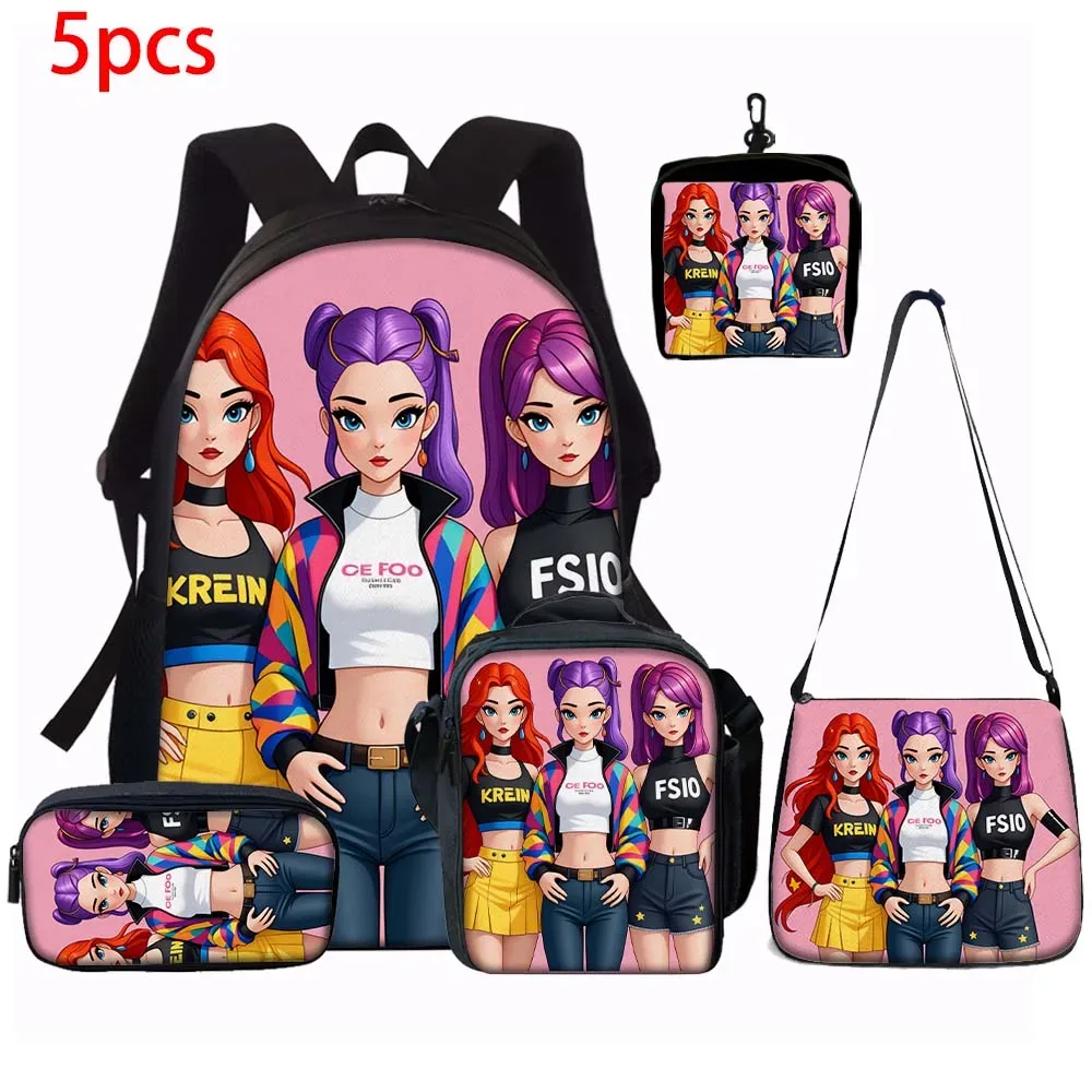 ensemble de sacs à dos à motif de groupe de filles k-pop, 1/2/3/4/5 pièces, le cadeau parfait pour les fans de kpop