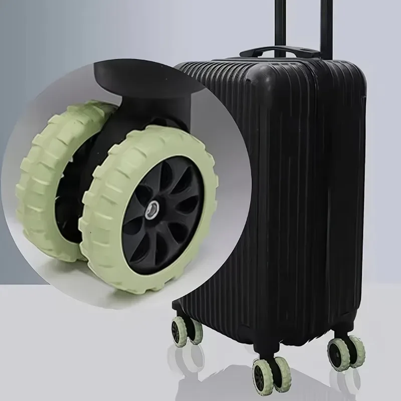8 pièces/ensemble de housses de protection en silicone pour roues de bagages, housses anti-rayures pour roues universelles. accessoire de voyage essentiel.