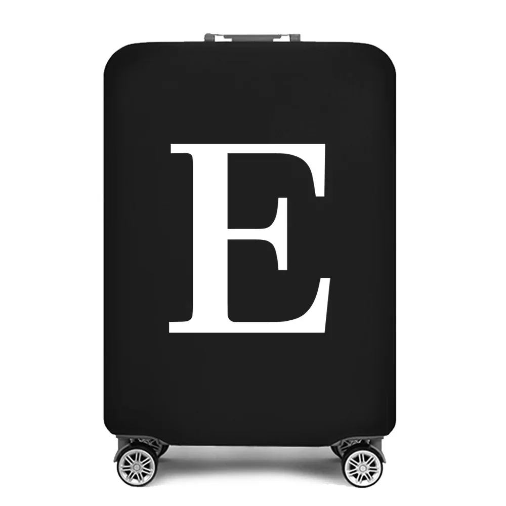 housse de protection pour bagages, housse de protection pour valise de 18 à 28 pouces, accessoires de voyage, 26 lettres blanches imprimées, housse anti-poussière élastique