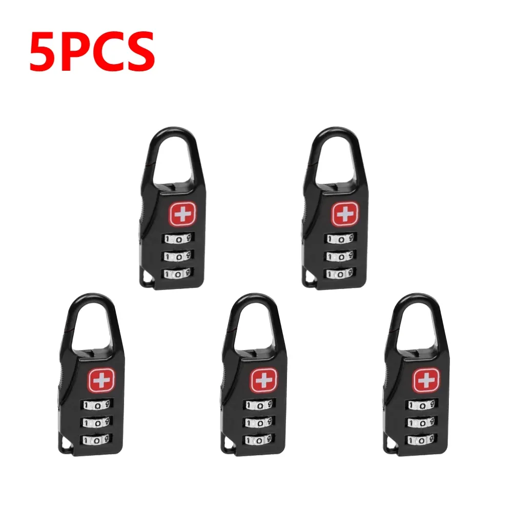 cadenas de verrouillage en alliage portable, 1 à 20 pièces, pour bagages de voyage en plein air, sac à dos à fermeture éclair, sac à main, combinaison antivol sûre, serrure à numéro de code