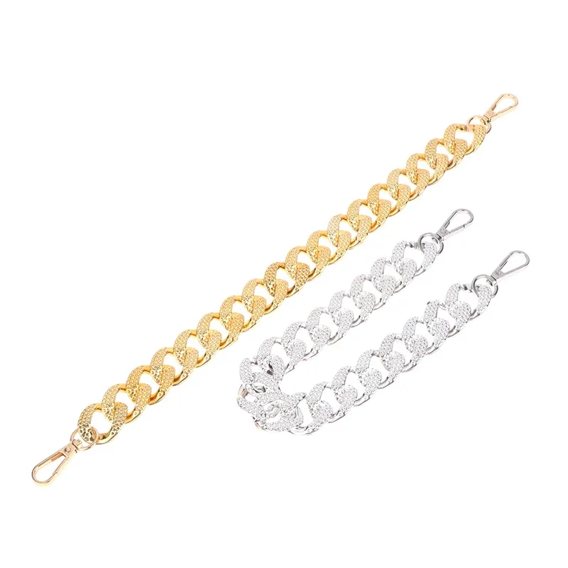 Sangle de sac à main en métal doré argenté, poignée de remplacement, accessoires de quincaillerie, bricolage, 28cm