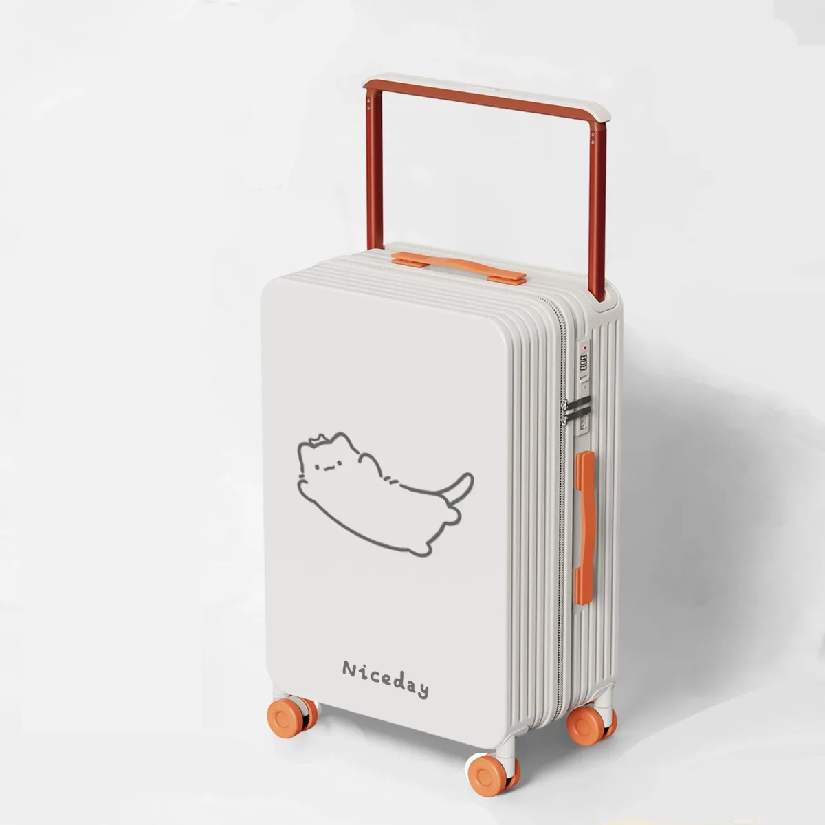 nouvelle valise large centrée 2026 pour femme avec roues silencieuses pivotantes, bagage de voyage mignon pour étudiants, bagage à main 24/26 pouces