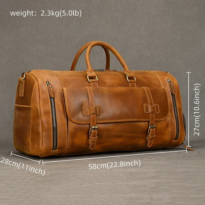 maheu-grand sac de voyage en cuir group pour homme, bagage de style vintage, accessoire de -du-- end