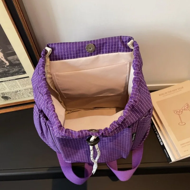 nouveau sac à dos à carreaux tendance, léger, imperméable, pour femme, idéal pour les voyages, l'université, les trajets quotidiens, l'école, avec plusieurs poches, sac à dos décontracté