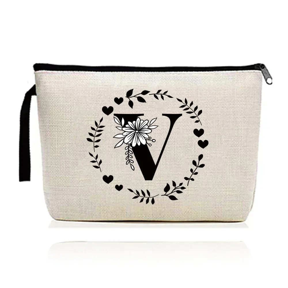 trousse de maquillage pour femmes, trousse à cosmétiques, série d'impression de lettres guirxiété, trousse de voyage, trousse de toilette en poudre, pochette pour dames
