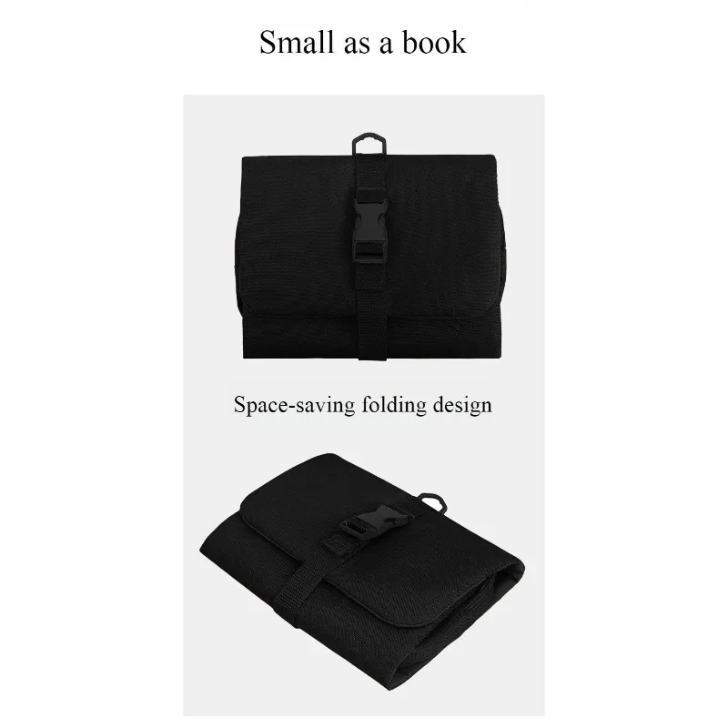 trousse de toilette pliable et détachable, grande capacité avec crochet, sac de rangement pour articles de toilette pour hommes en voyage d'affaires, sac de voyage pour cosmétiques pour femmes